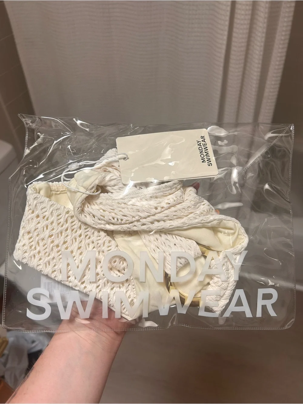 Monday Swimwear Ivory white crochet Bronte bikini bottom